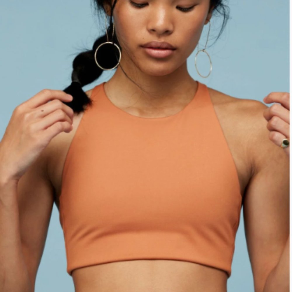 Girlfriend Collective Apricot Topanga Halter Bra | M